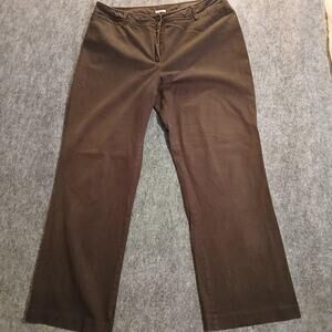 Jones New York Sport Pants Womens 16 Brown Stretch Cotton Straight Leg Twill